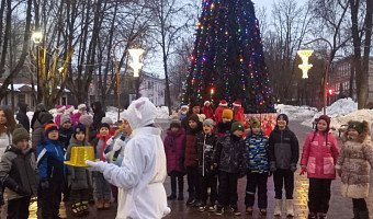 В Болдинском сквере Тулы прошло открытие новогодней елки