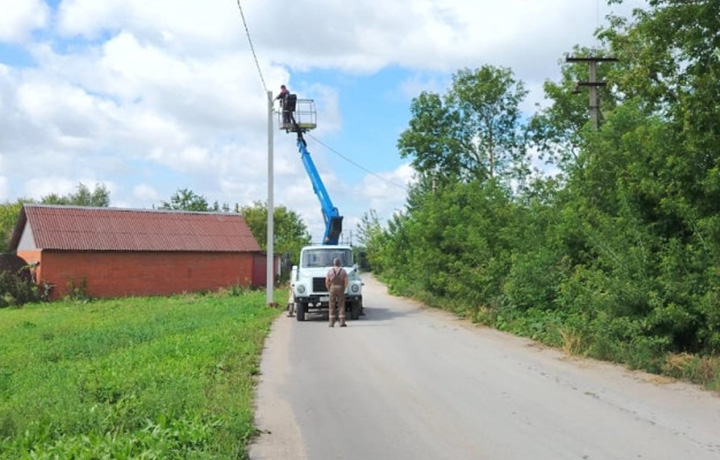 В Большой Туле организовали освещение дороги между деревнями Морозовка и Пещерово