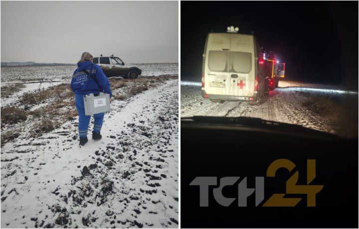 Медикам пришлось идти пешком к пациенту в деревне под Веневом: машина застряла, дороги к населенному пункту просто нет