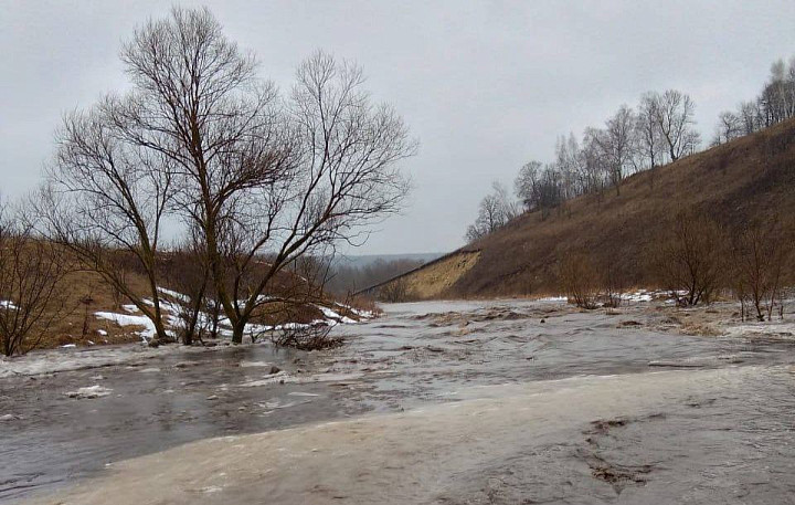 В Ефремовского района Тульской области затопило дороги и населенные пункты