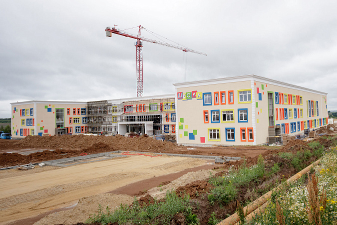 Школа в микрорайоне Северная Мыза в Туле построена почти на 50%