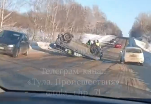 ДТП с «перевертышем» произошло на трассе Донской-Кимовск