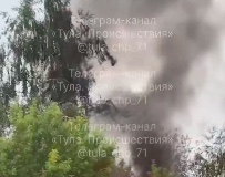 В тульском поселке Косая Гора загорелась заброшка