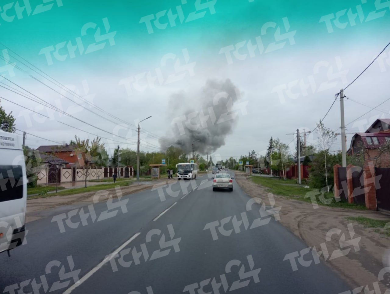На улице Чмутова в Туле произошел пожар в частном доме