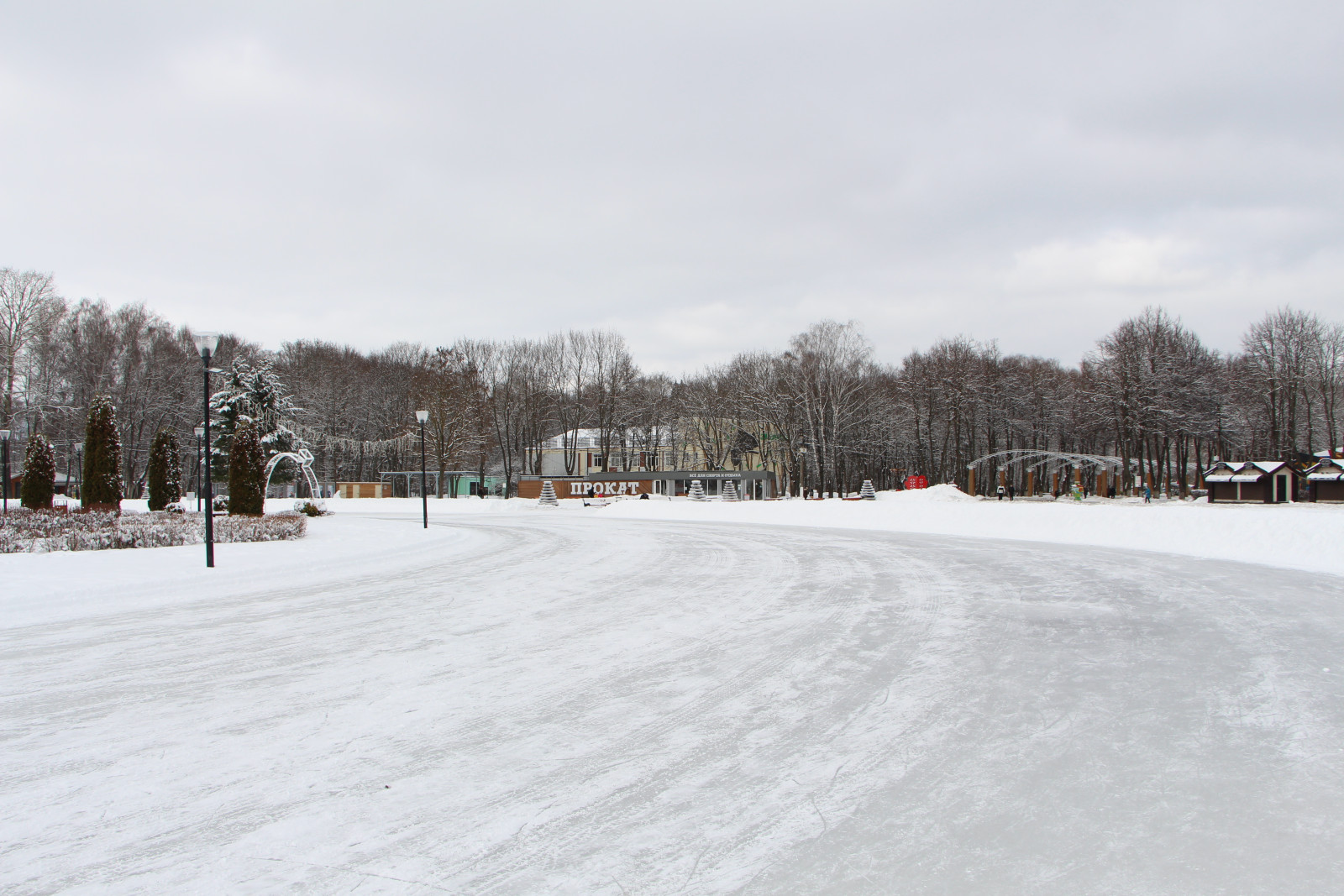 В Центральном парке Тулы перекрыли часть катка на Рябиновой аллее