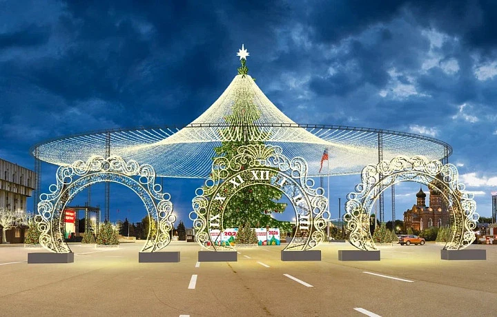 Новогоднюю иллюминацию на площади Ленина в Туле включат 1 декабря