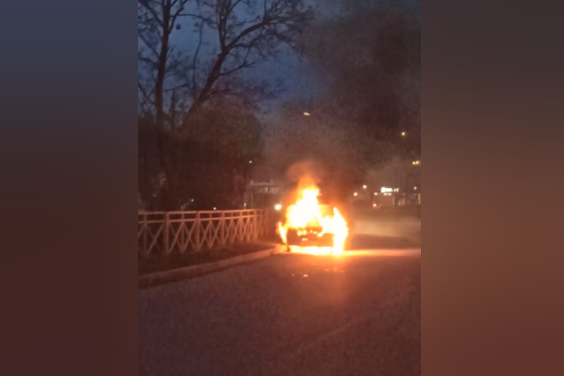 На улице Мира в Новомосковске сгорел автомобиль