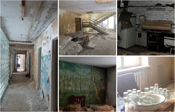 Остались стеклоблоки, граненые стаканы, фотообои и бюст Ленина: под Тулой продают заброшенную советскую спортбазу