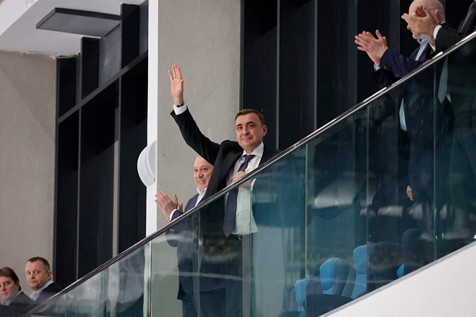 Губернатор Тульской области посетил хоккейный матч АКМ - «Лада»