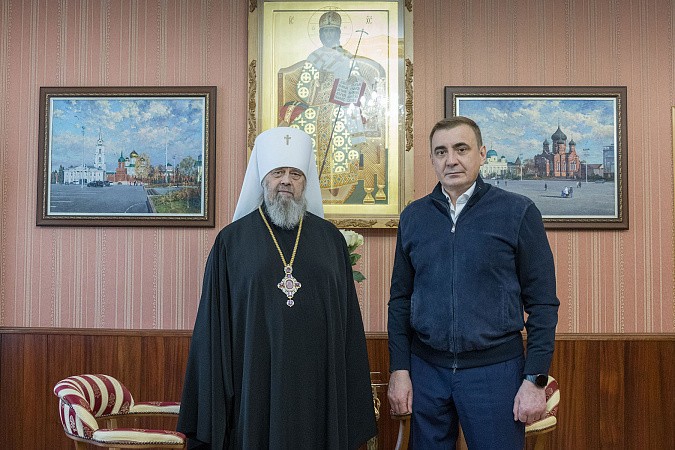Алексей Дюмин поздравил митрополита Тульского и Ефремовского Алексия с днем рождения