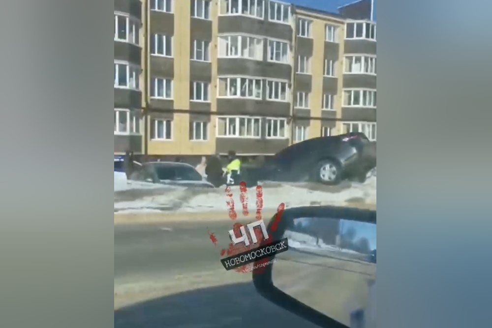На улице Трудовые резервы в Новомосковске столкнулись две легковушки