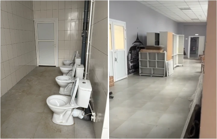 В школе Ясногорска после ремонта почти на месяц задержали установку туалетных кабинок