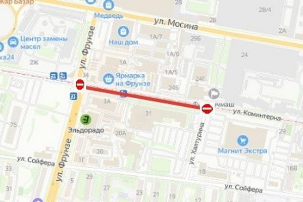 На улице Коминтерна в Туле ограничат движение транспорта с 22 по 25 мая