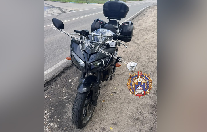 В Узловском районе несовершеннолетний велосипедист попал в ДТП с мотоциклом