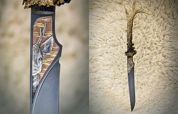 Белевская пастила из янтаря и драгоценная всечка: гравер из Тулы делает уникальные ножи, которые представлены в ведущих музеях страны