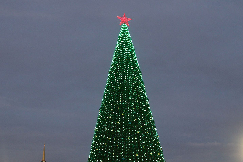 1 декабря на главной новогодней елке Тулы зажгли гирлянды