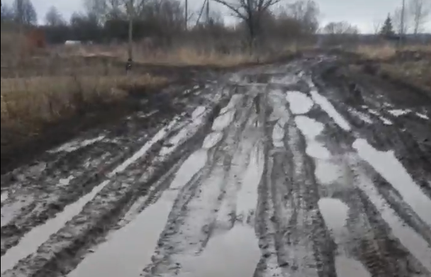 В Белевском районе размыло дорогу к деревне Ламоново