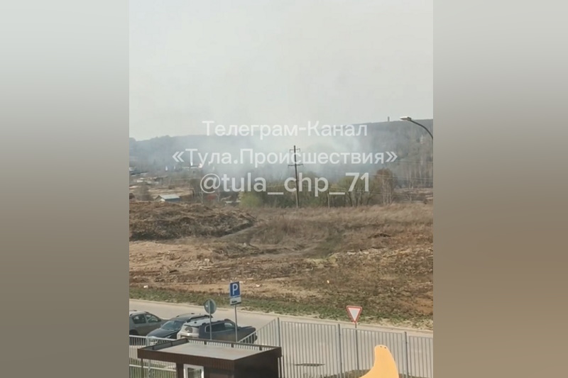 ﻿В Туле произошел пожар в поле рядом со школой в Северной Мызе