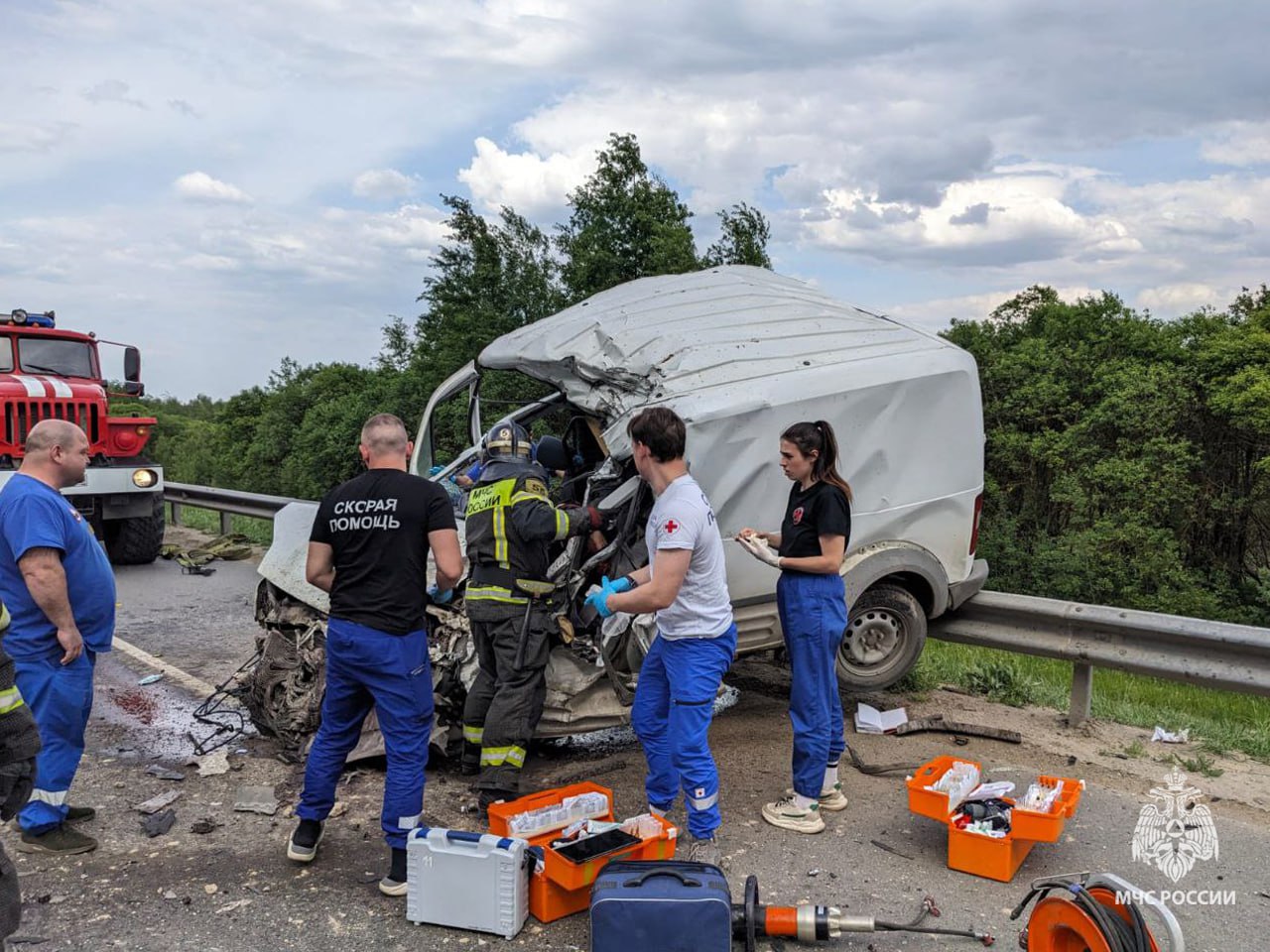 Появились фото с места ДТП на трассе М-2 "Крым" под Тулой