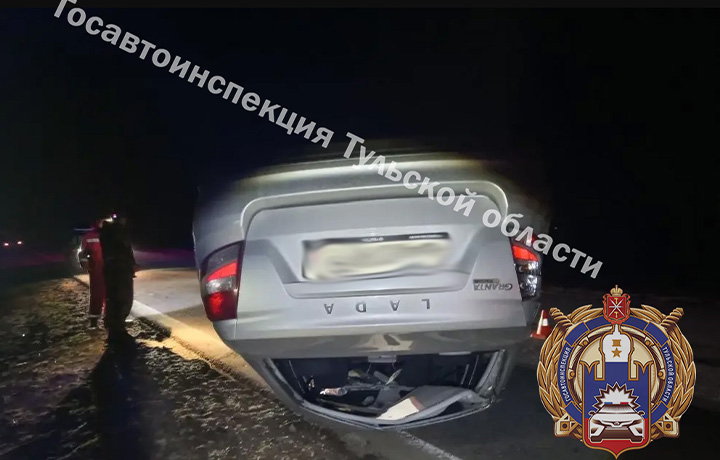 Водитель на «Ладе» опрокинулся на дороге в Дубенском районе