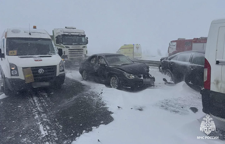 Автобус с детьми оказался в снежной западне на трассе М-4 в Тульской области