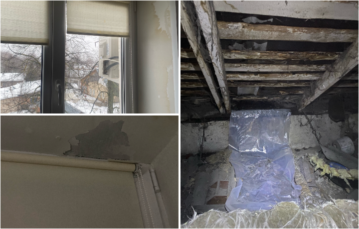 В Суворове дом заливает из-за худой крыши: проблему решили кусочком пленки