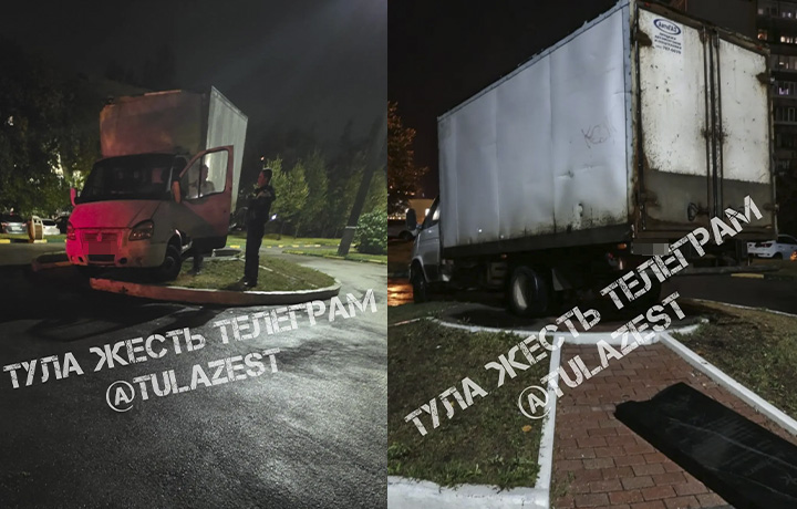 Водитель «Газели» снес стелу в честь 60-летия Победы на Аллее Памяти в Туле