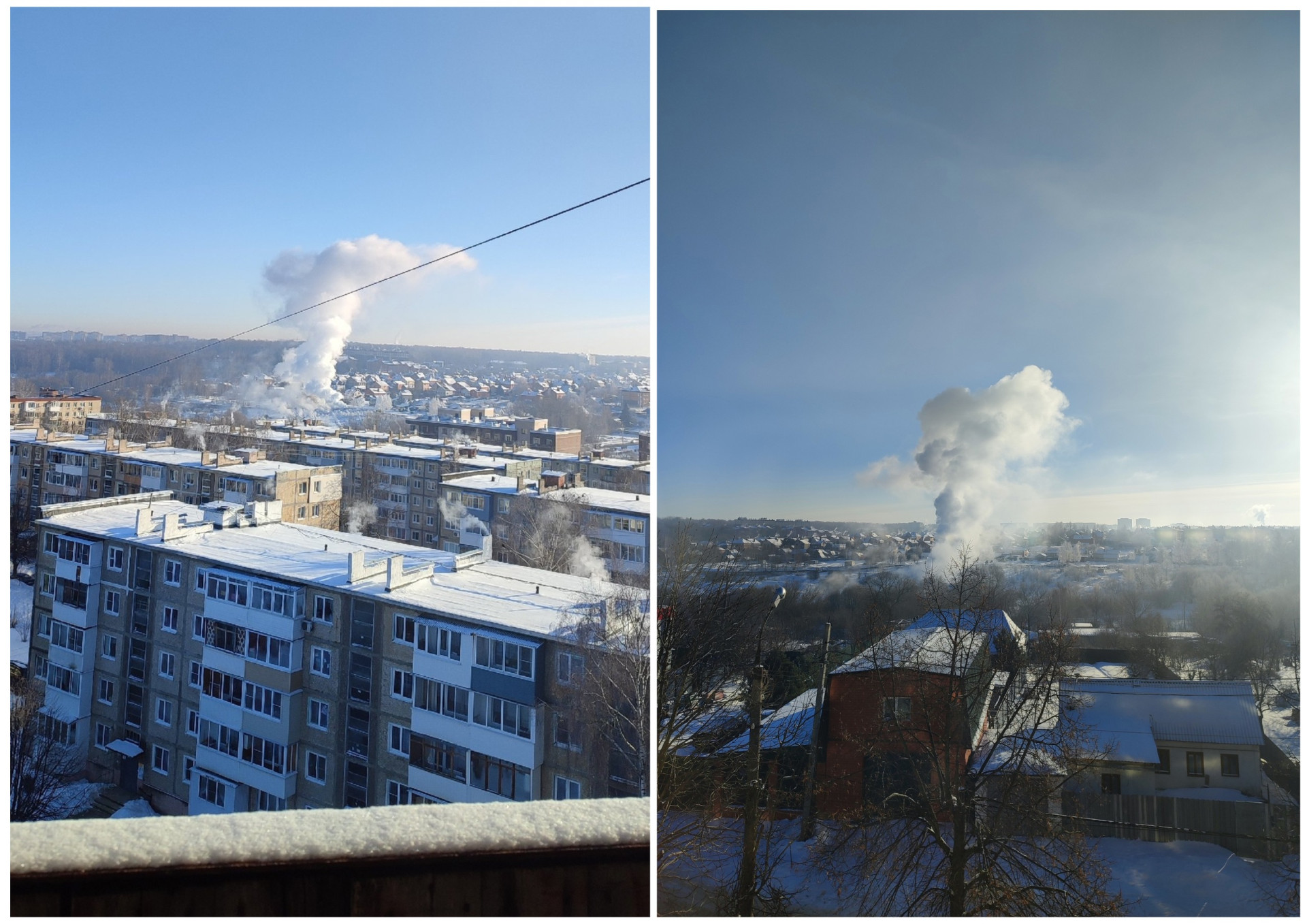 В Новомосковске прорвало трубу отопления