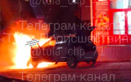 В Новомосковске сгорела иномарка