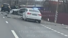 В Щёкинском районе Тульской области иномарка попала в ДТП с боковым ударом