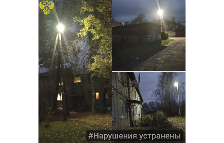 После жалобы жителей в деревне Чернского района восстановили уличное освещение