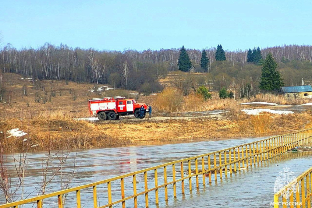 Из-за подтопленного моста тульские спасатели помогли врачам оказать помощь пенсионеру