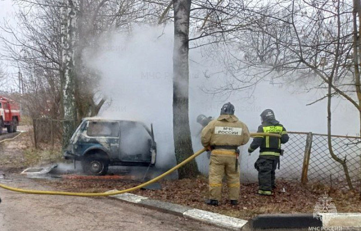 Легковой автомобиль сгорел в поселке Арсеньево