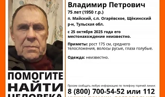 В Тульской области с октября ищут пропавшего мужчину