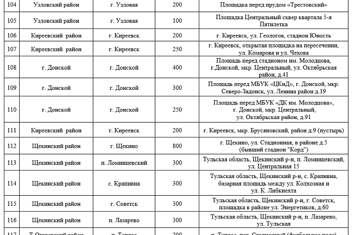 В Тульской области утвердили официальные места запуска фейерверков