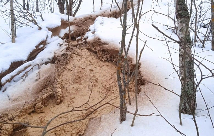 В тульской деревне Форино потекли грязные ручьи