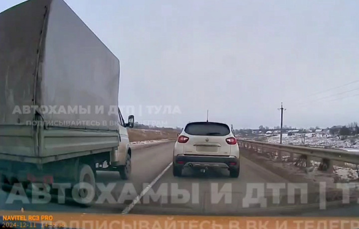 На трассе под Тулой газелист чуть не устроил лобовое ДТП