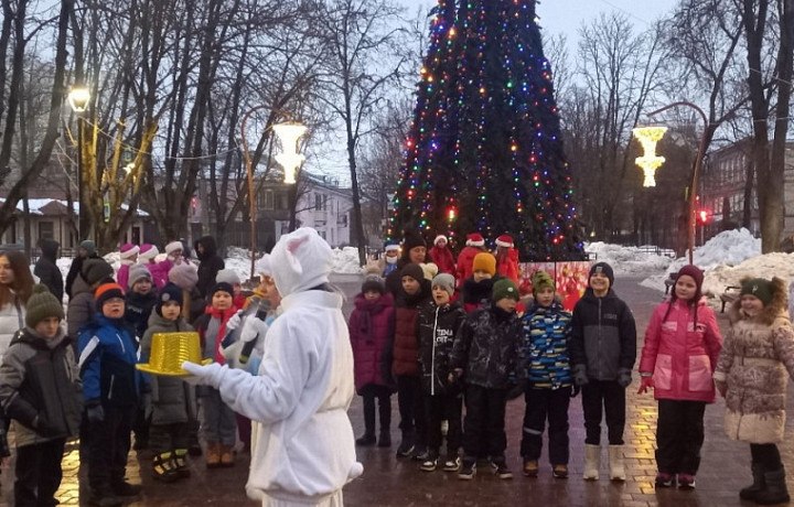 В Болдинском сквере Тулы прошло открытие новогодней елки