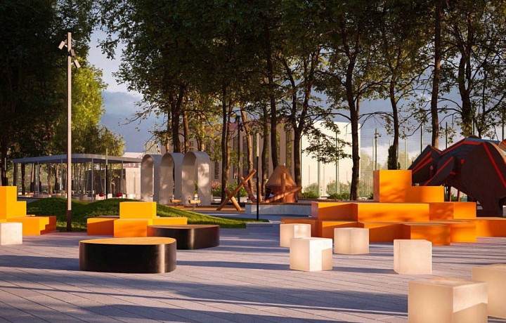 Глава администрации Новомосковска показал проект благоустройства сквера 30-летия ВЛКСМ