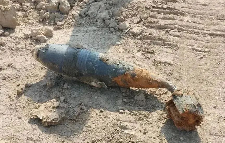 В тульской деревне Гостеевка нашли 160-миллиметровую минометную мину времен ВОВ