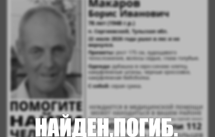 Пропавший в Тульской области 78-летний пенсионер найден погибшим