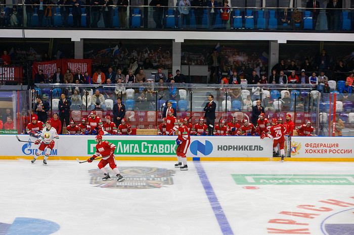 Фоторепортаж: как прошел матч между национальными сборными России и Беларуси