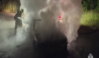 В Узловском районе спасатели потушили возгорание в автомобиле