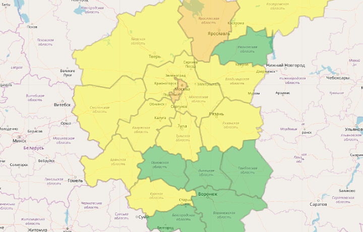 В Тульской области из-за жары объявлен желтый уровень погодной опасности