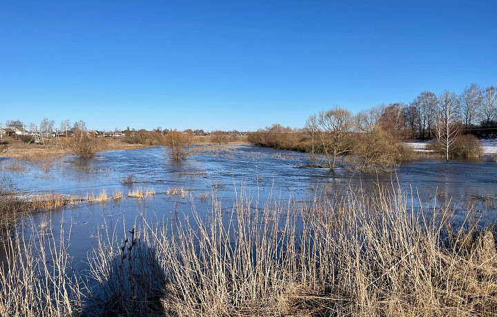Река Солова в Щекинском районе Тульской области разлилась еще сильнее