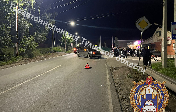 Подросток на питбайке без прав врезался в иномарку в тульском поселке Барсуки