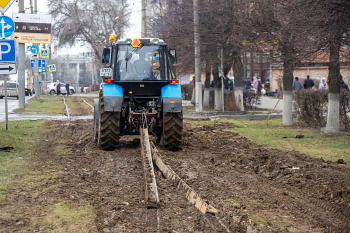 На проспекте Ленина в Туле приступили к ремонту трамвайных путей