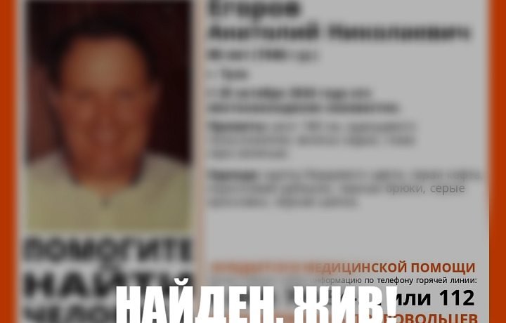 Пропавший в Туле 80-летний пенсионер найден живым