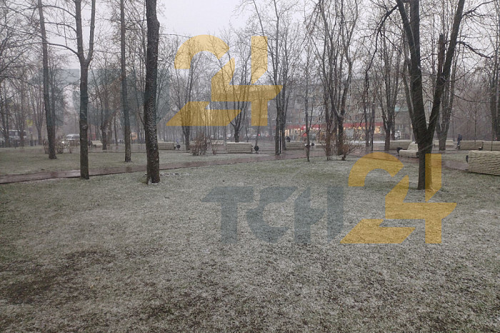 Тулу накрыл апрельский снег