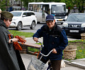 Цветной бульвар поздравил туляков с наступающим Днем Победы и подарил Георгиевские ленты